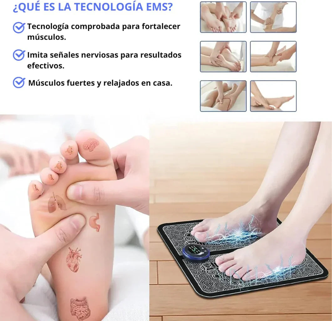 Masajeador de Pies Eléctrico EMS - Alivio Total con Estimulación Eléctrica Muscular