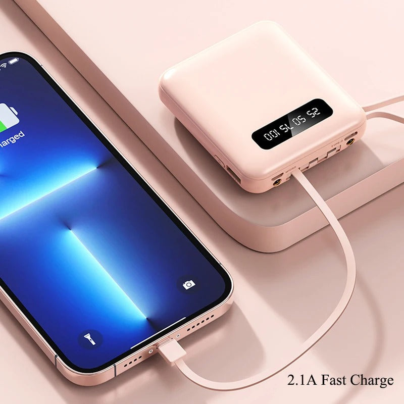 Power Bank 10000mAh con Cables Integrados